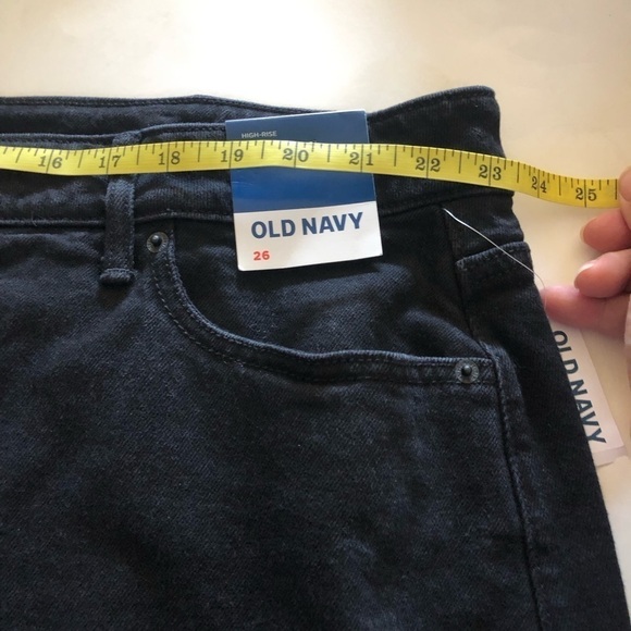 Old Navy High-Waisted Secret Smooth Pockets Button-Fly Frayed-Hem Jean Skirt 26 - Picture 11 of 11